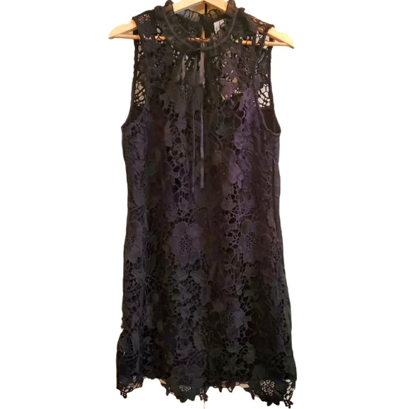 Kensie | Dresses | Kensie M Black Floral Crochet Dress | Poshmark